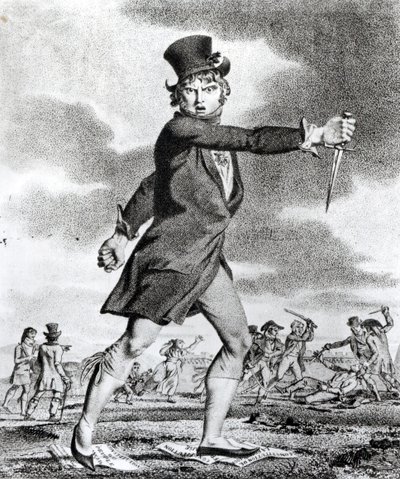 「正義と自由の友」、太陽の反ヤコビン協会のジャコバン風刺画、1795 作： French School