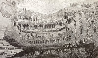 長崎大殉教、1622年、ポールラクロワの「中世の軍事と宗教生活」から、ロンドンc.1880を出版 作： French School