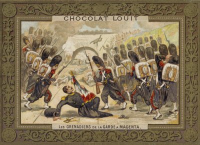 1859年のマゼンタの戦いにおける衛兵の手榴弾 作： French School