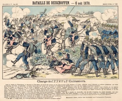 1870年8月6日のライヒショッフェンの戦いにおけるフランス騎兵の英雄的突撃 作： French School