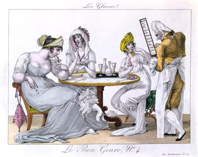 アイスクリーム、ルボンジャンルの料理4、パリ、1827 作： French School
