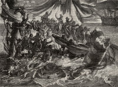 1794年6月1日、ルブラン（1811-82）の「歴史革命フランチャイズ」からの「ルベンガル」事件 作： French School