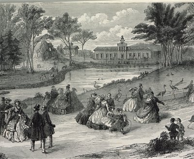 ジャルダンdcliclimation、パリ、1855（bw彫刻） 作： French School