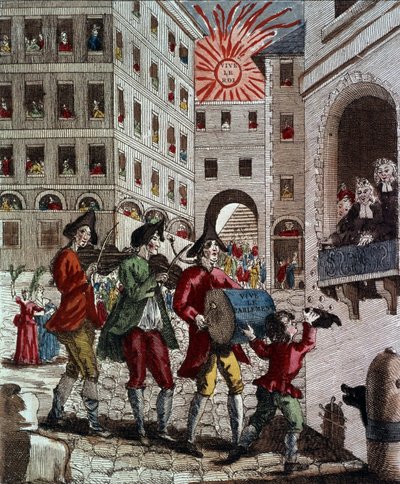 1788年9月に国王と議会の召還を祝うフランス国民の喜び 作： French School
