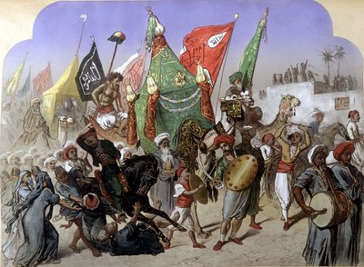 マフマル。メッカの聖なる絨毯の帰還 - アンリ・ド・モンテ著「近代エジプト」1870年版に掲載 作： French School