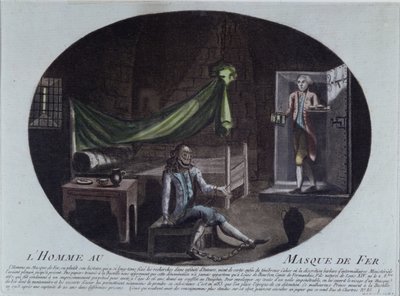 バスティーユに投獄された鉄の男（d.1703）、1789年から90年にかけて印刷されたルイドブルボン、コントドベルマンドワ、ルイ14世（1638-1715）の息子、ルイーズデラヴァリエール（16） 作： French School