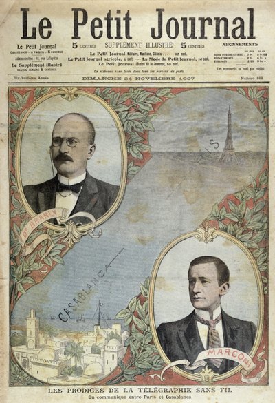 電信システムの奇跡、ルプティジャーナルのイラスト、1907年11月24日 作： French School