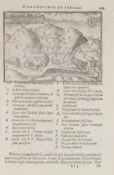 エルサレムのオリーブ山、イテナリウムHierosolymitanum、J。コトビコ作、1619年 作： French School