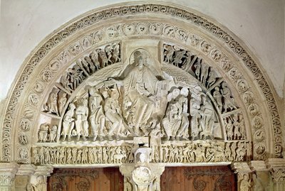 中央ポータルの鼓膜からのペンテコステ、c.1120 作： French School