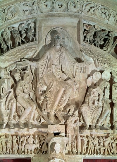 中央ポータルの鼓膜からのペンテコステ、c.1120 作： French School