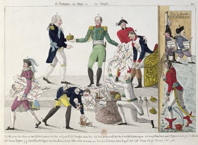 1815年にワーテルローの後に分割された修復またはフランス帝国 作： French School
