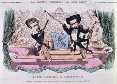 ワルツのライバル作曲家、ヨハンシュトラウスザヤンガー（1825-99）、オリヴィエメトラ（1830-89）、1870年頃 作： French School