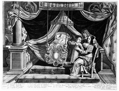 アンジュー公爵の王室ベビーベッド、1641年 作： French School