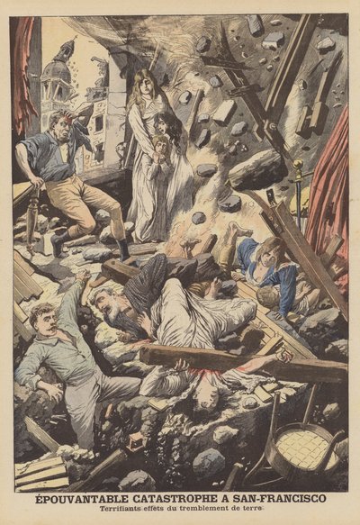 1906年のサンフランシスコ地震（カラーリトグラフ 作： French School