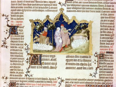 アブラハムとロトの分離、ジャン・ド・シーの聖書、1355年頃 作： French School
