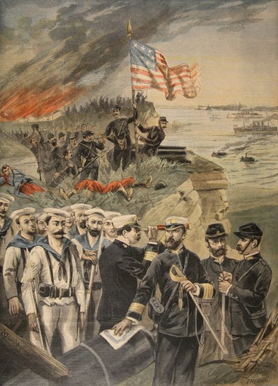 スペイン系アメリカ人戦争：グアンタナモに上陸、ルプチジャーナルのイラスト：サプリメントイラスト、1898年 作： French School