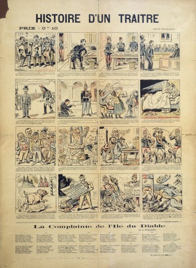 裏切り者の物語、ドレイファザードの漫画と歌のシート 作： French School