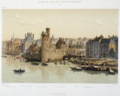 ネスレの塔と1650年のグネゴーホテル - 「Paris a travers les ages」（19世紀後半）より 作： French School