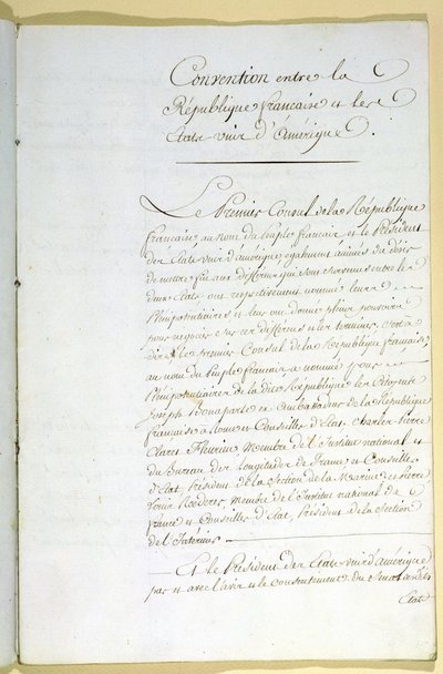 モルトフォンテーヌ条約、1800年9月30日 作： French School