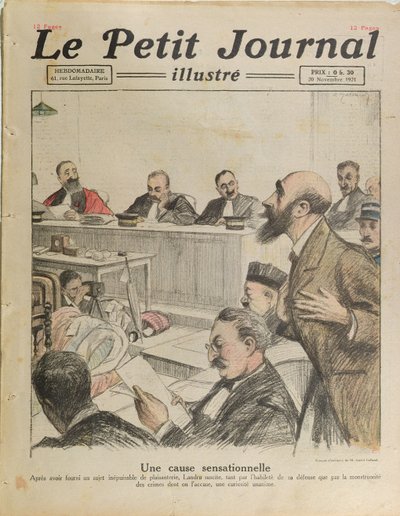 1921年11月20日、ルプティジャーナルからのアンリデザイアーランドルの裁判（1869-1922） 作： French School