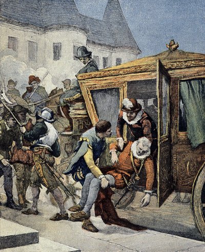 1610年5月14日、アンリ4世の暗殺。1900年5月12日付「Le Petit Francais Illustré」表紙。 作： French School