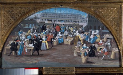 1670年頃のケ・デ・オーギュスタンでのパンの行進と家禽の行進。17世紀のフランス派の絵画。パリ、カルナヴァレ美術館 作： French School