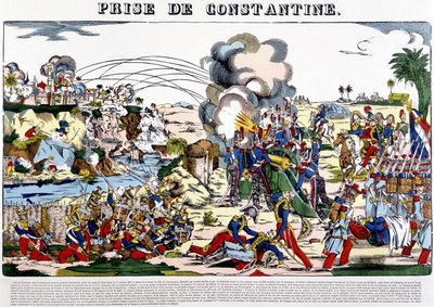 1837年のコンスタンティヌスの捕獲 - エピナルのイメージ、19世紀末 作： French School