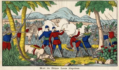 1879年6月1日、前皇帝ナポレオン3世とその妻の一人息子である皇太子ユージーン・ルイ・ナポレオンが亡くなりました（23歳）。19世紀のエピナルの写真。 作： French School