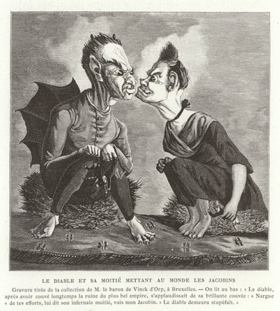 フランス革命、ジャコバンを誕生させた悪魔とその妻 作： French School