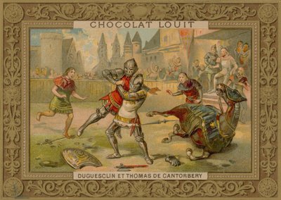 ベルトランデュゲスクラン（c 1320-1380）とトーマスオブカンタベリーの決闘 作： French School