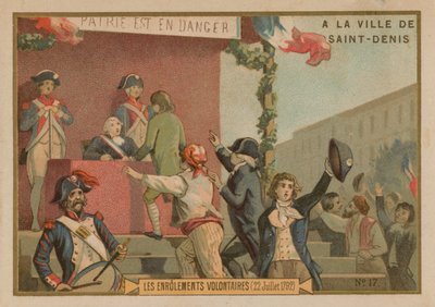 1792年7月22日フランス革命、軍への志願兵の登録 作： French School
