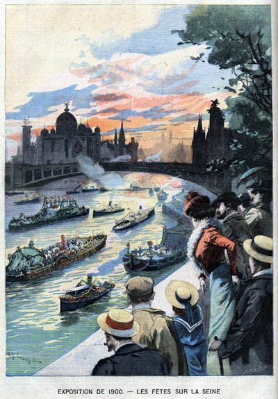 1900年の万国博覧会の際にパリで行われた地引き網の饗宴 - "Le Petitle Parisien "にて 作： French School