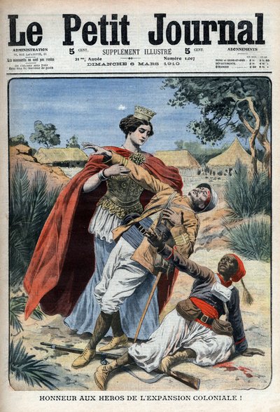 植民地時代（北アフリカ）の英雄たちを讃えるアレゴリー彫刻 「Le Petit Journal」1910年3月6日号（彫刻版 作： French School