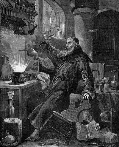 14世紀のベルトルド・シュヴァルツによる粉体の発明。 作： French School