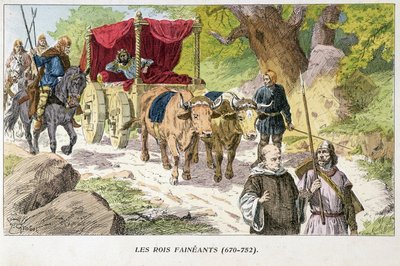 怠惰な王たち（670年〜752年）。 作： French School