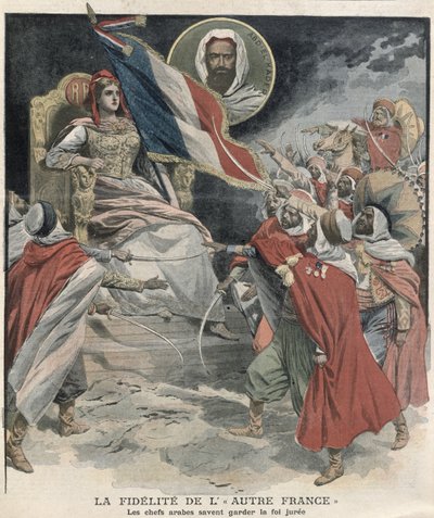フランスに対するアルジェリアのアラブ首長国の忠誠、ルプティジャーナルのカバー、1907年12月15日 作： French School