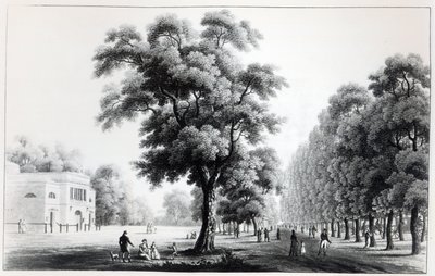 1821年にウィーンのプラーターにある大通り 作： French School