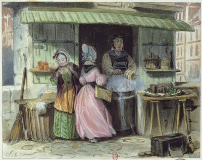 19世紀前半のパリのOubliesの商人 作： French School
