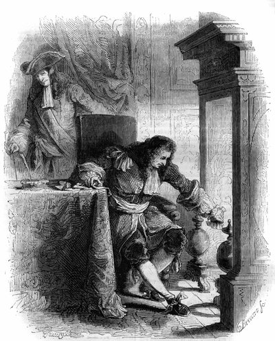 劇作家ジャン・ガルベール・ド・カミストロン（1656-1723）とヴァンドーム公ルイ・ジョセフ（1654-1712）との往復書簡。1856年のエングレーヴィング。 作： French School