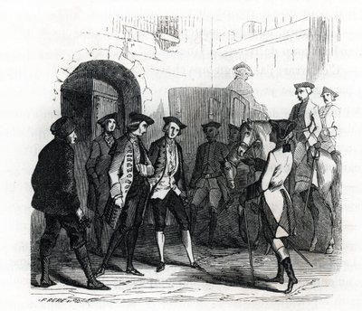 バンセンヌの囚人たちは、1784年にバスティーユの牢獄に移された - （彫刻）1846年 作： French School
