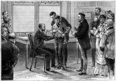 ルイ・パスツール（1822-1895）の研究所で行われた狂犬病ワクチンの製造工程（C.Gilbert d