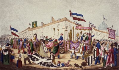 1793年11月、条約に引きずられた迷信の残骸 作： French School