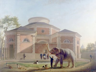 パリのジャルダン・デ・プラントのロタンダ、c. 1810年（絵画） 作： French School