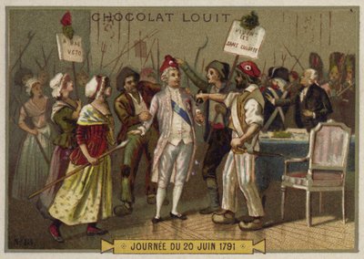 1792年6月20日、フランス革命のサンキュロットがチュイルリー宮殿に侵入 作： French School