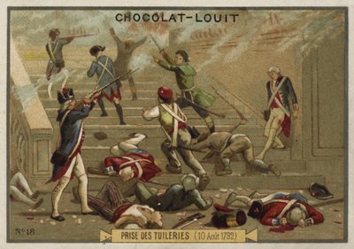 1792年8月10日、フランス革命、チュイルリー宮殿の襲撃 作： French School