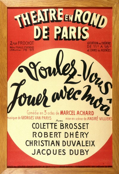 パリのサークル内の劇場で行われたマルセル・アシャールの演劇「Want to play with moâ? 作： French School