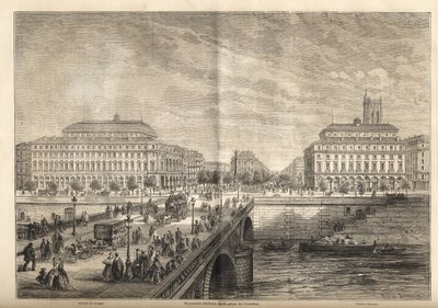 1862年、パリのシャトレ広場に建設された2つの新しい劇場 - 「Le monde illustrious」1862年版からの抜粋 作： French School