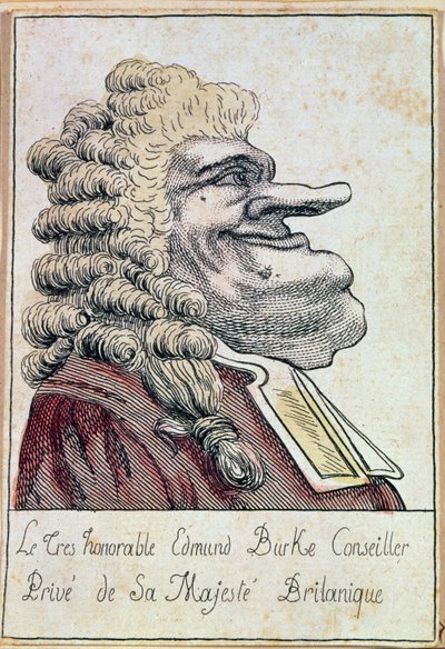 非常に名誉あるエドマンドバーク、陛下、イギリスの王、フランスの風刺画、c.1790の個人顧問 作： French School