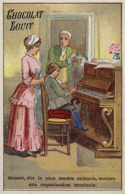 音楽の才能を示す非常に若いモーツァルト 作： French School