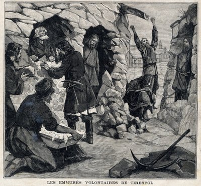 殉教者になりたいと願うモルドバのティラスポリの志士たちは生きている。1897年5月23日の「Le Peute Parisien」にて。個人蔵 作： French School